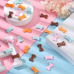 40 шт. 4 цвета непрозрачные подвески из смолы&nbsp;RESI-CJ0002-29