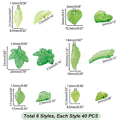 240шт 6 стиля прозрачные акриловые подвески&nbsp;TACR-GA0001-11