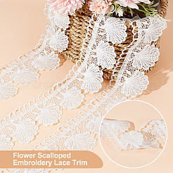5 ярд полиэстеровой кружевной отделки в форме цветка-ракушки&nbsp;OCOR-PH0004-46A