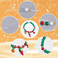 Messing-Bunte Malerei mit Glas-Chili-Armband-Set&nbsp;DIY-SC0026-91
