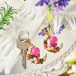 2 шт. подвесные украшения из акрила и смолы с имитацией жемчуга и сплава&nbsp;HJEW-TAC0115