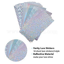 18 stücke 9 stile pvc holographische selbstklebende handwerk vinyl blätter&nbsp;DIY-WH0349-12