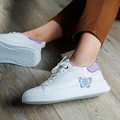 12 шт. 6 стиля подвески для обуви в виде бабочки из акрила&nbsp;HJEW-CA00015