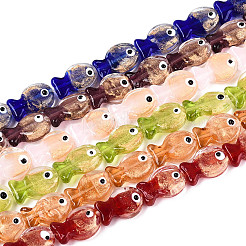 Ручной золотой фольги стекло бисер нитей&nbsp;FOIL-N032-01