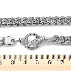 Мужская цепочка-колье из нержавеющей стали 304 кубинского плетения толщиной 8 мм.&nbsp;NJEW-G193-01P