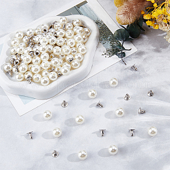 100 rivet à pression en ABS imitation perle&nbsp;DIY-GF0013-40