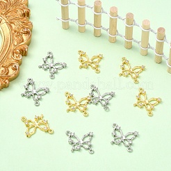 2 шт. 2-цветные латунные подвески-коннекторы с прозрачным кубическим цирконием&nbsp;KK-YW0004-27