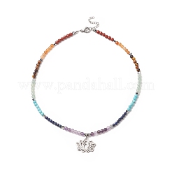 Collier pendentif en acier inoxydable 201 à thème yoga&nbsp;NJEW-JN04205