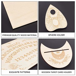 Ensembles d'artisanat de sorcière en bois&nbsp;DJEW-WH0063-29C
