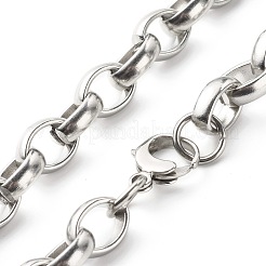 Collana con catena rolo in acciaio inossidabile 304 anti-ossidazione per uomo e donna&nbsp;NJEW-JN03651