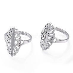 Некорневая нержавеющая сталь 304 с полым овальным регулируемым кольцом&nbsp;RJEW-T027-02P