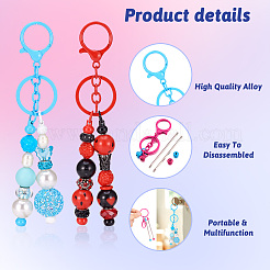 5 шт. 5-цветный брелок из сплава и железа с возможностью бисероплетения для самостоятельного изготовления ювелирных изделий&nbsp;KEYC-TA0001-28