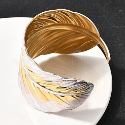 Браслеты-манжеты из нержавеющей стали 304 для женщин&nbsp;BJEW-F509-02A-G