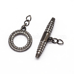 Fermaglio a ghiera in ottone micro pavè di zirconi cubici&nbsp;ZIRC-E010-24