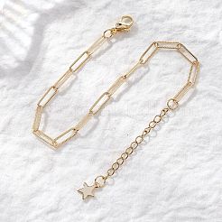 Браслеты-цепочки из латуни для скрепок для женщин&nbsp;BJEW-JB12804