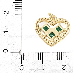 Pendentifs de zircone cubique en laiton micro pavé saint valentin&nbsp;KK-D258-10G-02