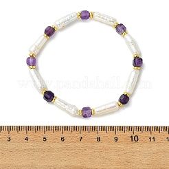 Bracelets en perles d'améthyste naturelle et de perles de culture d'eau douce&nbsp;BJEW-JB14045-03
