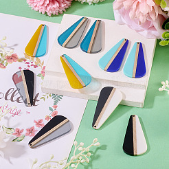 10 шт. подвески из прозрачной и непрозрачной смолы и дерева 5 цветов&nbsp;RESI-TA0004-66