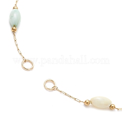 Изготовление браслета из натуральной ракушки из окрашенного риса и звеньевой цепи из нержавеющей стали 304&nbsp;AJEW-JB01385