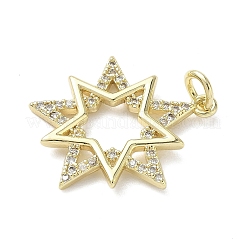 Pendentifs avec zircon cubiques à micro-pavés en laiton&nbsp;KK-L248-07G-02