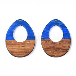 Pendentifs en résine transparente et bois de noyer&nbsp;RESI-ZX017-34