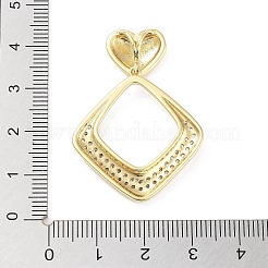 Placage de crémaillère en laiton micro pavé pendentifs en zircone cubique claire&nbsp;KK-H474-19G-09