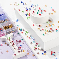 1500шт 15 стиля граненые биконусные стеклянные бусины&nbsp;EGLA-FS0001-03