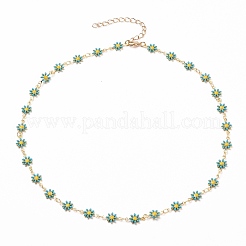 Daisy Link Chain Halsketten & Armbänder Schmuck Sets&nbsp;SJEW-JS01138-02