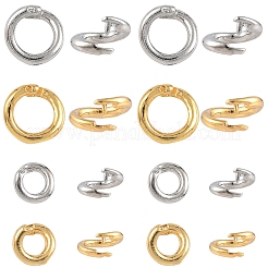 10 anneaux ouverts en laiton de 2 couleurs.&nbsp;KK-YW0003-99A