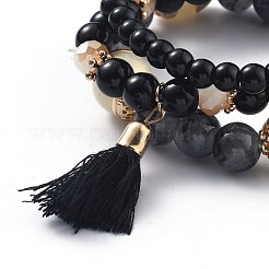 Set di braccialetti elasticizzati multistrato&nbsp;BJEW-H533-01D