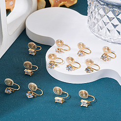 12 шт. 6 стиля латунная микропаве прозрачная кубическая циркониевая фурнитура для ушей&nbsp;KK-TA0003-24