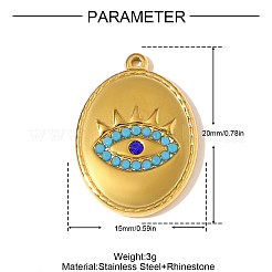 Подвески из нержавеющей стали 304 со стразами&nbsp;STAS-OY008-84G