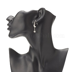 Асимметричные серьги из сплава луны и звезды&nbsp;EJEW-JE04888-02