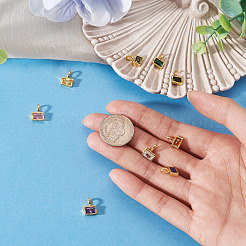 9 ciondolo rettangolare in ottone con micro pavé di zirconi cubici in 9 colori&nbsp;KK-TA0008-32