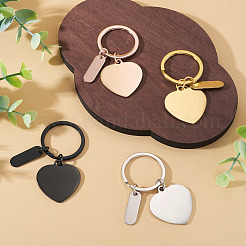 4 porte-clés en acier inoxydable 4 couleurs&nbsp;KEYC-TA0001-64