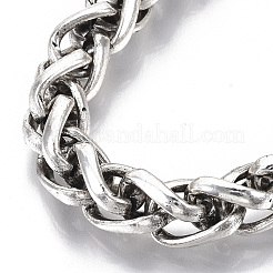 Bracelets de chaîne de blé en alliage pour hommes&nbsp;X-BJEW-T014-05AS