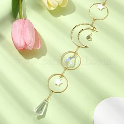 Латунь со стеклянными подвесками&nbsp;HJEW-TA00122