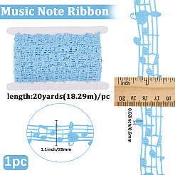 Ruban de bordure en dentelle de note de musique en polyester de 20 mètre&nbsp;OCOR-GF0004-44E