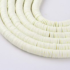 Плоские круглые бусины из глины ручной работы полимерные&nbsp;CLAY-R067-6.0mm-21