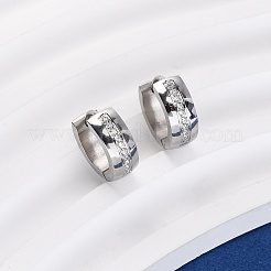 Orecchini a cerchio in acciaio inossidabile 304 con zirconi cubici trasparenti&nbsp;EJEW-D331-08B-P
