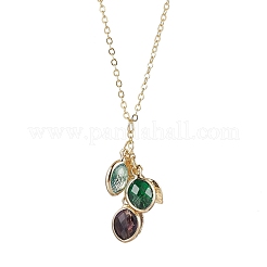 Colliers pendentifs en acier inoxydable et en verre&nbsp;NJEW-JN04701-02