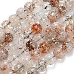 Нити бусин из натурального медного рутилированного кварца&nbsp;G-L642-B07-6mm