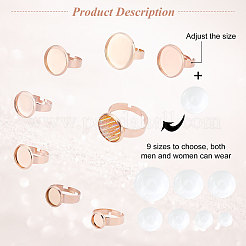 14 stücke flache runde einstellbare 304 edelstahl finger ringe komponenten&nbsp;DIY-UN0002-75
