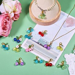 32 шт. подвеска из акрила и стекла 8 цветов вишневого цвета&nbsp;HJEW-CA00041