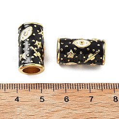 Cuentas europeas con columna de circonita cúbica transparente y micropavé de latón&nbsp;KK-Z114-15G-B02
