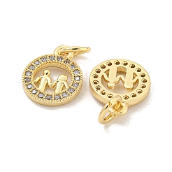 Латунные микропаве прозрачные кубические циркониевые подвески&nbsp;KK-Z044-34G