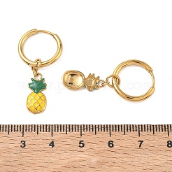 Orecchini pendenti a cerchio in acciaio inossidabile 304 smaltato con frutta&nbsp;EJEW-T059-01B