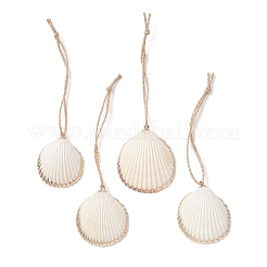 Подвесные украшения из ракушек с гальваническим покрытием&nbsp;HJEW-JM04621