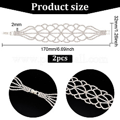 2 braccialetto a maglie a goccia con strass di cristallo&nbsp;BJEW-FG0001-01A