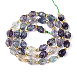 Природных красочные флюорита бисер нитей&nbsp;G-N342-35-8x6-11